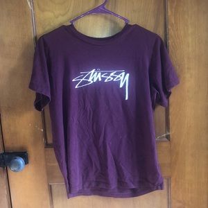 super cute maroon stussy shirt